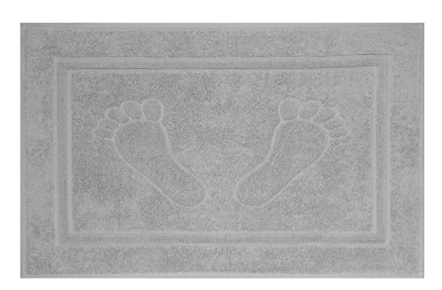 Betz Alfombrilla Alfombra de baño PIES 50x70cm Calidad 740g/m² 100% algodón (Gris Plata)