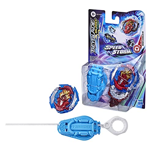 Beyblade Burst Surge Speedstorm - Kit Inicial - Top Infinite Achilles A6 - Top de Batalla Equilibrio con Lanzador - Juguete para niños