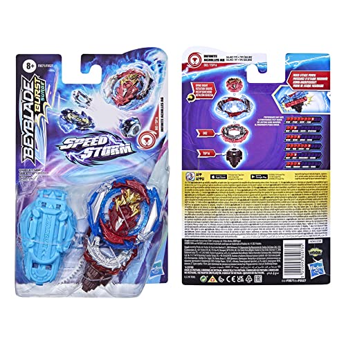 Beyblade Burst Surge Speedstorm - Kit Inicial - Top Infinite Achilles A6 - Top de Batalla Equilibrio con Lanzador - Juguete para niños