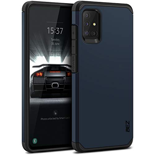 BEZ Funda Samsung A51, Carcasa Protectora para Samsung Galaxy A51 Antideslizante Híbrida Gota Protección, Cover Anti-Arañazos con Absorción de Choque Resistente, Azul Marino