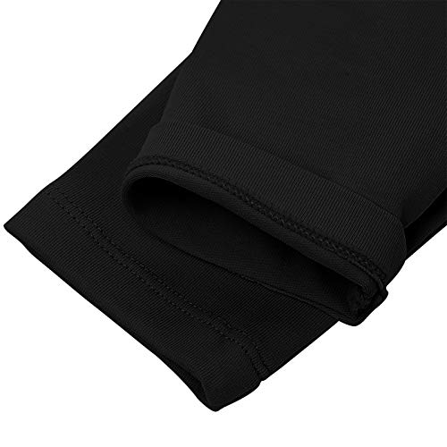 Bezioner Vestido de Ballet Maillot de Danza Gimnasia Leotardo Algodón Body Clásico para Niña (150 (150-160 cm,12-13 años), Negro Manga Larga)