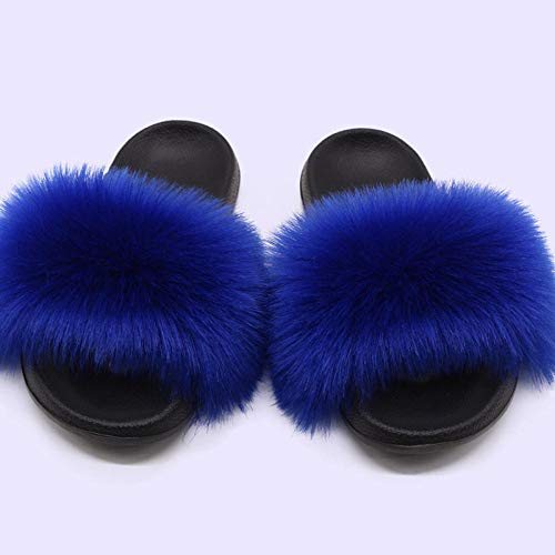 B/H Hombre Zapatillas de casa Espuma de Memoria,Pantuflas peludas, Sandalias para Hombre y Mujer, Chanclas a Domicilio-Royal Blue_44-45,Suave Pantuflas Térmicos de Invierno