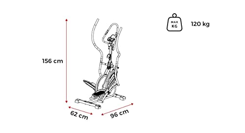 Bicicleta elíptica Spokey Lotus+ con Rueda Delantera, Entrenamiento de máxima Seguridad, Plegable, Bicicleta elíptica para casa, Entrenamiento Profesional en casa