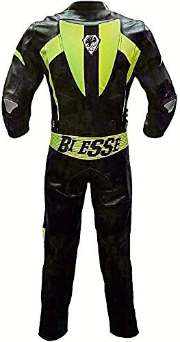 Biesse - Mono infantil para minimoto, hecho de piel y Cordura, profesional, con protecciones CE