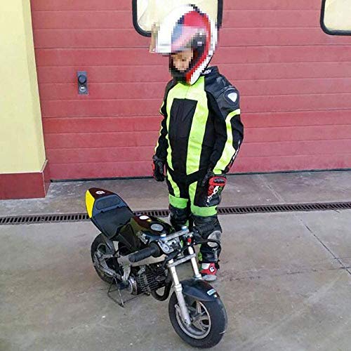 Biesse - Mono infantil para minimoto, hecho de piel y Cordura, profesional, con protecciones CE