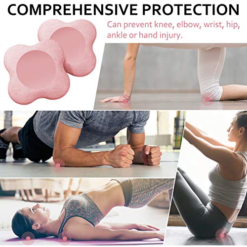 Bigmeda 2Pedazo Almohadilla Rodillera Yoga,Esterilla Yoga Antideslizante,Rodillera de Yoga para Mujer,Yoga Mat Protectora Rodilla, el Tobillo, el Codo y la Mano (Rosa claro)