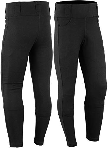 Bikers Gear Australia Leggings Protectores de Motocicleta con Forro Kevlar para Mujer, con Armadura CE extraíble, Color Negro, Talla 18