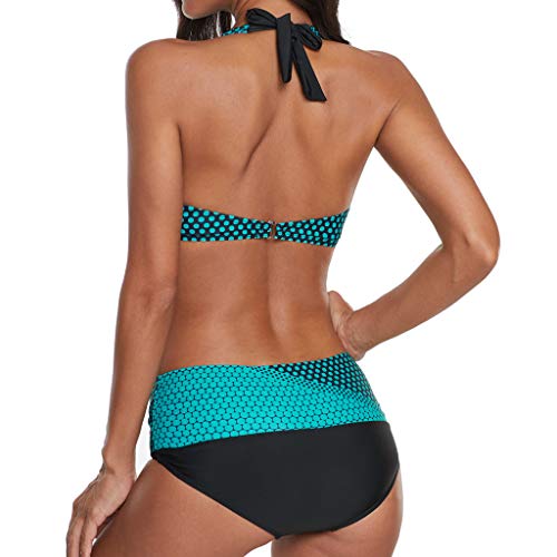 Bikinis Mujer 2020 Push up Sexy de Lunares de Playa Conjunto de Traje de BañO Estampado Bohemio BañAdores con Relleno Sujetador Tops y Braguitas Ropa de Playa vikinis riou