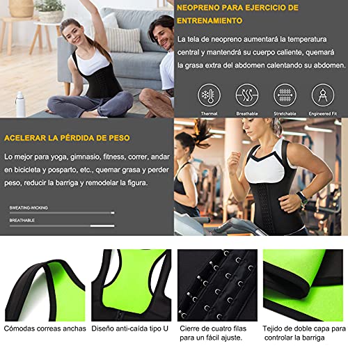 Bingrong Cinturón de Entrenamiento de Neopreno Faja Reductra Abdomen para Mujer el Chaleco Neopreno Sauna Mujer con Sudoración Compresión para Hacer Ejercicio Fitness Waist Trainer