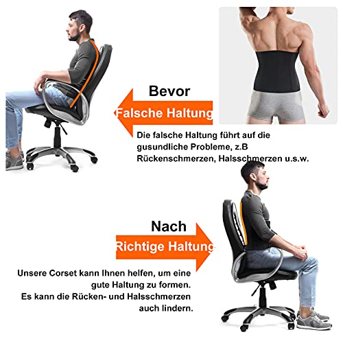 Bingrong Fajas Reductoras Abdomen de Sudoración para Hombre Efecto Sauna Faja Moldeadora Ajustable Neopreno Cinturón Lumbar Reductor para Gimnasio Fitness Deporte (XL, Negro)