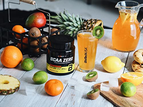 BioTechUSA BCAA Zero Bebida en polvo de aminoácidos aromatizada sin azúcar, con L-leucina, L-isoleucina y vitamina B6, 360 g, Manzana