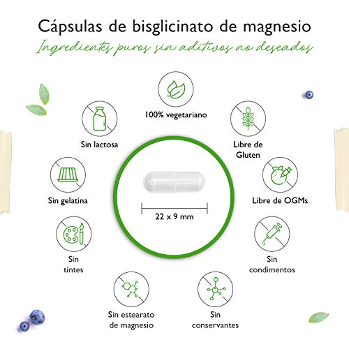 Bisglicinato de magnesio - 240 cápsulas - Premium: magnesio quelado - 155 mg de magnesio elemental por cápsula - Vegano - Fórmula de alta dosis