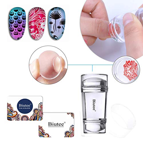 Biutee Placas Estampacion Uñas 15pcs Stamping Nail Arte Kit Estampacion Uñas de Acero Inoxidable