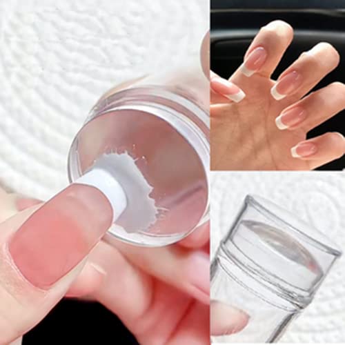 Biutee Uñas de Silicona Suave con 1 Raspador, Sello uñas Silicona Estampado de Uñas de Manicura Impresión DIY Nail Art Tool Para Salón