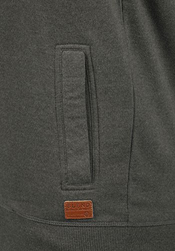 BLEND Alio Chaqueta Sudadera Jersey con Capucha con Cremallera con Forro Polar Suave Al Tacto, tamaño:XXL, Color:Pewter Mix (70817)