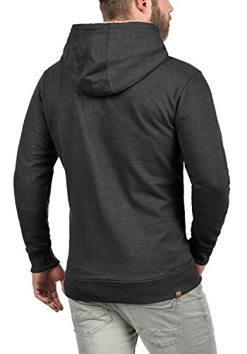 BLEND Hulker Teddy Chaqueta Sudadera Jersey con Cremallera Y Forro De Peluche para Hombre con Capucha con Forro Suave De Peluche, tamaño:S, Color:Charcoal Mix Teddy (75124)