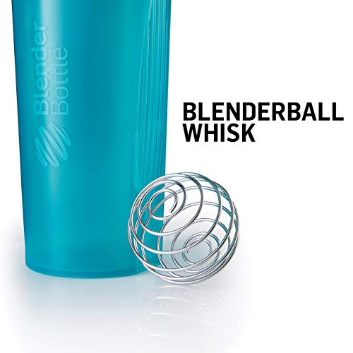 BlenderBottle Classic Loop - Botella Mezcladora de Batidos de proteínas con batidor Blenderball, Gris Claro, 820ml