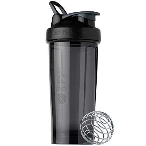 BlenderBottle Pro32 - Botella de agua, Botella mezcladora de batidos de proteínas, con batidor Blenderball, libre de BPA, 940ml - negro