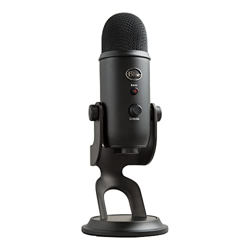 Blue Yeti Micrófono USB para Grabación, Streaming, Gaming, Podcasting en PC y Mac, Micro de Condensador para Ordenador con Efectos Blue VO!CE, Soporte Ajustable, Plug&Play - Negro