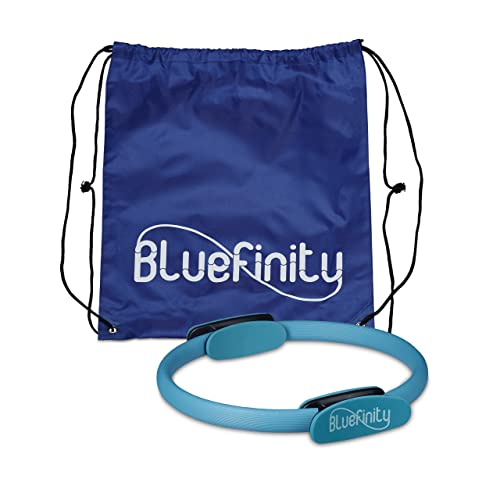 Bluefinity Aro Pilates, Anillo Ejercicio, Yoga, Resistencia, Deporte, Fitness, Plástico Reforzado, 1 Ud, 39 cm, Turquesa