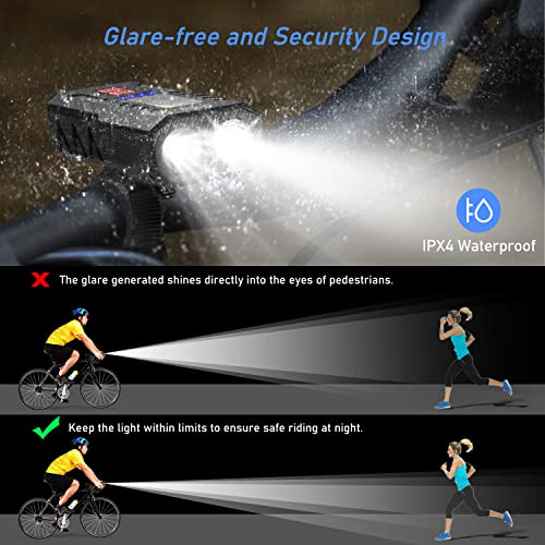 Blukar Luz Bicicleta LED, Super Brillante Luz Delantera Bicicleta Recargable USB, Impermeable Luces Bicicleta Delanteras y Traseras, Luces Seguridad Noche para Ciclismo