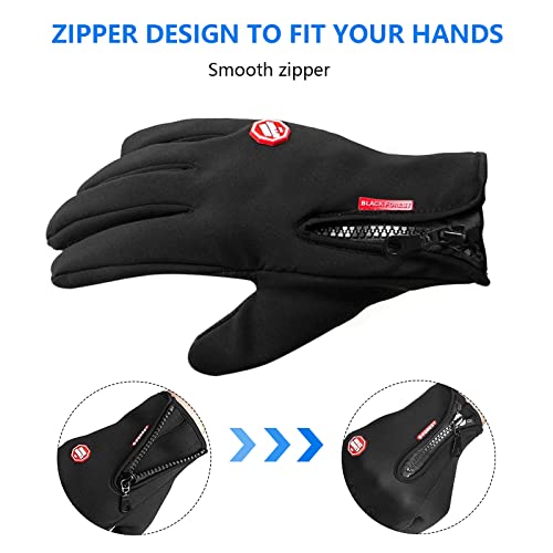 BNGXR Guantes Invierno, Hombre Mujer Guantes de Pantalla Táctil, Guantes de Calientes a Prueba del Viento para Moto Ciclismo Senderismo Running Bici Gym para Smartphone Guantes (M)