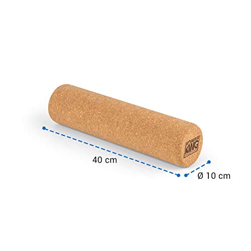 BoarderKING - Rodillo para tablas de equilibrio, Material corcho, También para masaje o fitness, Dimensiones 10 x 40 cm