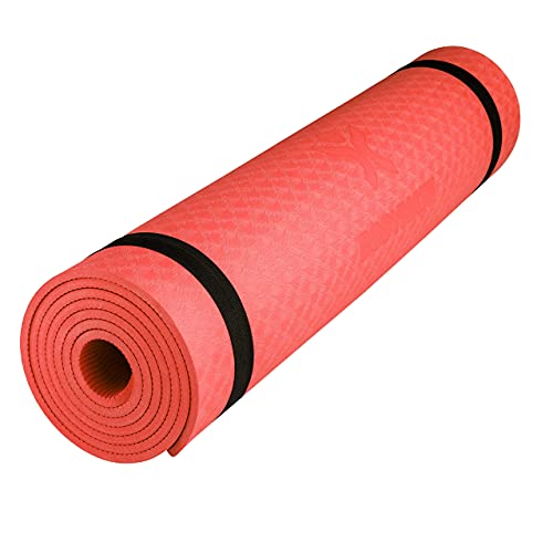 BODYMATE Esterilla de Yoga Premium de TPE | Tamaño 183x61 cm | Grosor 6 mm | Libre de ftalatos, BPA y Metales Pesados | Esterilla para Fitness, Yoga, Pilates, Entrenamiento Funcional