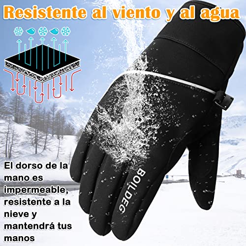 boildeg Guantes Ciclismo MTB Transpirables y con Pantalla táctil para Hombres/Mujeres (Black, L)