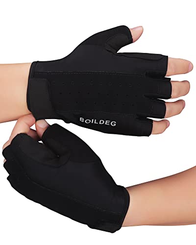 boildeg Guantes Gimnasio Hombre Mujer,Guantes Pesas Gym Guantes Fitness Transpirable con Protección Completa de Muñeca y Palma para Crossfit Levantamiento de Pesas Musculación (Sin muñequera, S)