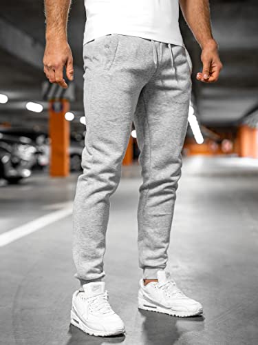 BOLF Hombre Pantalón Deportivo Pantalones De Chándal Jogger Pantalones Holgados de Deporte Running Entrenamiento Fitness Jogging Slim fit Estilo Urbano XW01 Gris XXL[6F6]