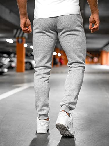 BOLF Hombre Pantalón Deportivo Pantalones De Chándal Jogger Pantalones Holgados de Deporte Running Entrenamiento Fitness Jogging Slim fit Estilo Urbano XW01 Gris XXL[6F6]