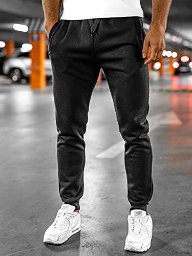 BOLF Hombre Pantalón Deportivo Pantalones De Chándal Jogger Pantalones Holgados de Deporte Running Entrenamiento Fitness Jogging Slim fit Estilo Urbano XW01 Negro XL [6F6]