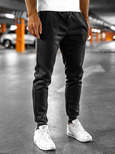 BOLF Hombre Pantalón Deportivo Pantalones De Chándal Jogger Pantalones Holgados de Deporte Running Entrenamiento Fitness Jogging Slim fit Estilo Urbano XW01 Negro XL [6F6]