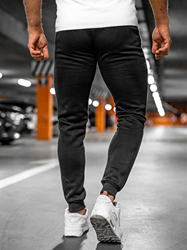 BOLF Hombre Pantalón Deportivo Pantalones De Chándal Jogger Pantalones Holgados de Deporte Running Entrenamiento Fitness Jogging Slim fit Estilo Urbano XW01 Negro XL [6F6]