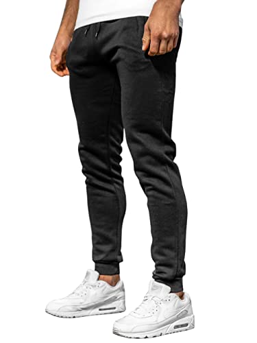 BOLF Hombre Pantalón Deportivo Pantalones De Chándal Jogger Pantalones Holgados de Deporte Running Entrenamiento Fitness Jogging Slim fit Estilo Urbano XW01 Negro XL [6F6]