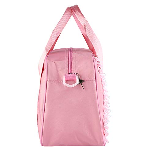 Bolsa de Baile para Niña,Bolsa de Ballet Latina Bolsa de Hombro de Baile Bolsa de Ballet Niña Bolsa de Danza Gimnasia Deportes Cremallera Bolso de Mano para Niños Infantil(30.00*15.00*22.00cm-Rosa)