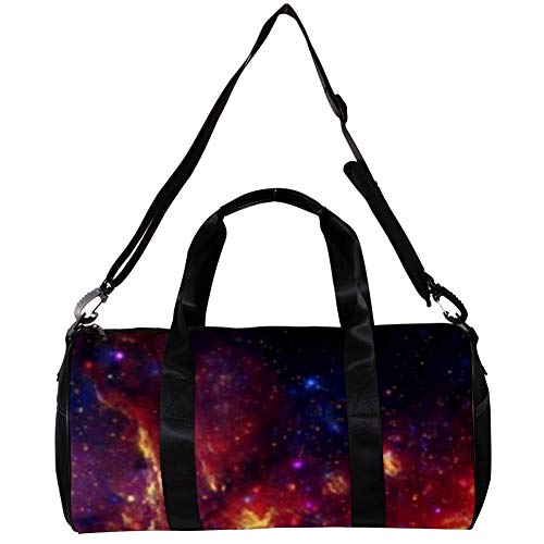 Bolsa de Deporte con diseño de Estrellas de Nebulosa Morada, Resistente al Agua, Bolsa de Gimnasio, Viajes, Bolsa de Fin de Semana, 17.7 x 9 x 9 Pulgadas