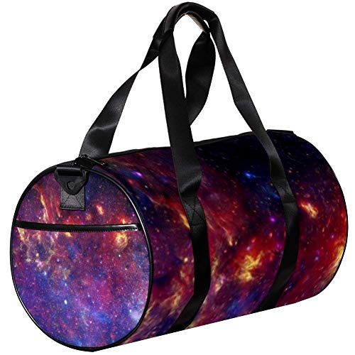 Bolsa de Deporte con diseño de Estrellas de Nebulosa Morada, Resistente al Agua, Bolsa de Gimnasio, Viajes, Bolsa de Fin de Semana, 17.7 x 9 x 9 Pulgadas