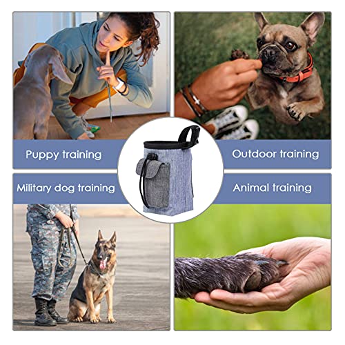 Bolsa Premios Perro Adiestramiento Canino Dispensador Bolsas Caca Perro Con Ajustable Para Cinturón Bolsa Para Chuches Perro Para Alimentación De Entrenamiento Para Perros Y Gatos, Azul 17x15cm