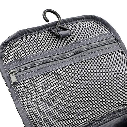 Bolsas de Aseo Neceser de Viaje Mujer Hombre Neceser para Colgar con con el Gancho Colgante Impermeable y Plegable Bolsa de Cosméticos de Baño Multifuncion para Viaje Hogar Vacaciones Negro