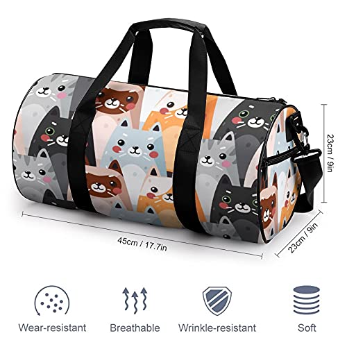 Bolsas De Gimnasia Dibujos Animados De Animales Lindo Gato Bolsa De Deporte Ligera para Hombres Y Mujeres