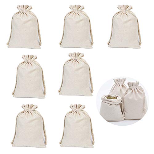 Bolsas Tela Pequeñas 15 Piezas Bolsas Tela Bolsas De Algodon Reutilizable Con Cordón, Bolso De Boda Bolso Bolsa De Regalo Bolso De Cumpleaños, Sin Impresión, Ideal Para Pintar (15x20)