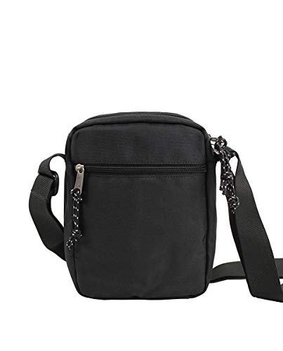 Bolso para Hombre Bolso Bandolera Coronel Tapiocca Casual con Solapa Bolsillos y Cremallera Denim 17.5x22x5.5 cm Negro