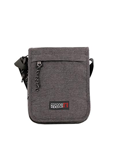 Bolso para Hombre Bolso Bandolera Coronel Tapiocca Casual con Solapa Bolsillos y Cremallera Denim 19 x 24 x 5 cm Gris