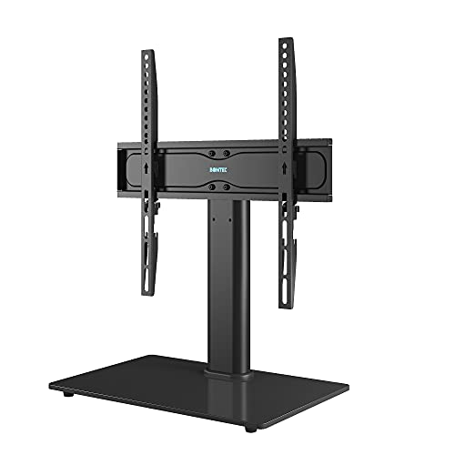 BONTEC Soporte TV Universal Soporte TV Mesa Peana para TV de 26-55 Pulgadas LED/LCD/Plasma/Curva/Plana, Altura Ajustable Plano y Curvo hasta 40 kg, máx. VESA 400x400 mm