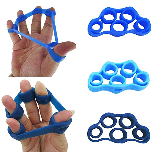 Boolavard Bandas de resistencia de la mano para estiradores de dedos, extensor de mano, fortalecedor, entrenador de fuerza, juego de agarradores para artritis, túnel carpiano