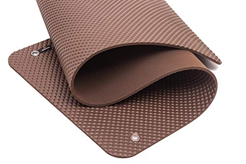 Bootymats Pilates - Esterilla de Gran tamaño. Confort y Comodidad para Ejercicios de Pilates de Suelo. Medidas: 180 x 60 cm. Grosor: 9 mm. Chocolate