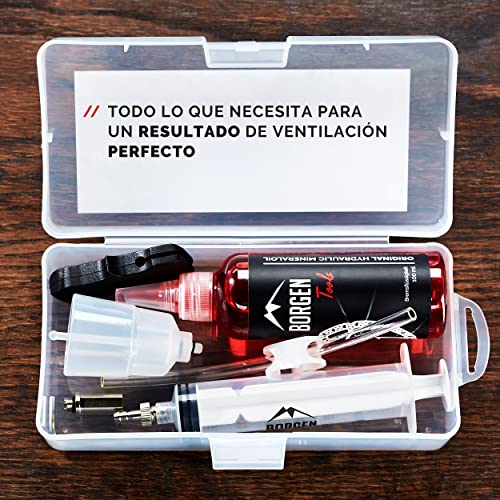 Borgen Kits de Purga para Frenos Apto para Shimano Discos hidráulicos I Kit de Servicio para Frenos de Bicicletas I Conjunto de Purga con Instrucciones Paso a Paso para la Purga