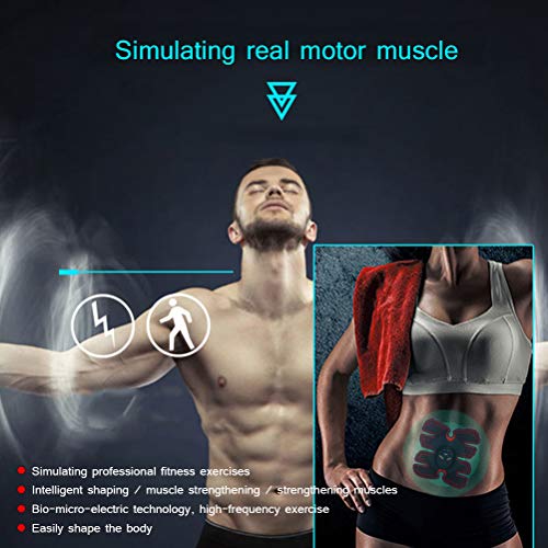 Borstu Estimulador Muscular Estimulador eléctrico EMS Entrenador Abdominal Inteligente Entrenador de Brazos para desarrollar músculo y Quemar Grasa